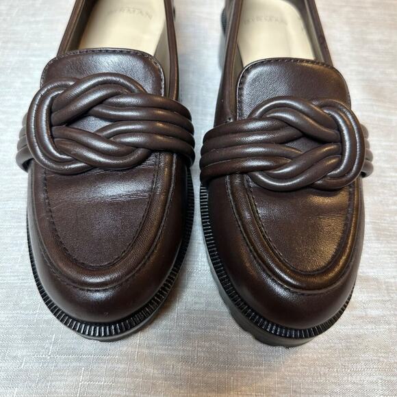 Alexandre Birman Braided Knot Leather Loafers Brown EU 38 US 7.5 Made in Brazil - Picture 7 of 9